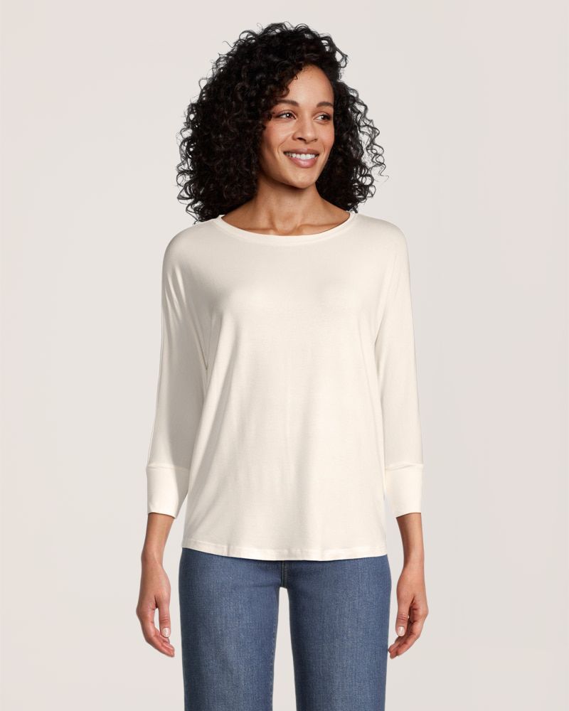 Denver Hayes Women's Relaxed 3/4 Sleeve Batwing Top