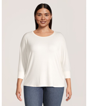 Denver Hayes Women's Relaxed 3/4 Sleeve Batwing Top