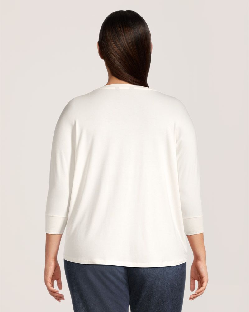 Denver Hayes Women's Relaxed 3/4 Sleeve Batwing Top