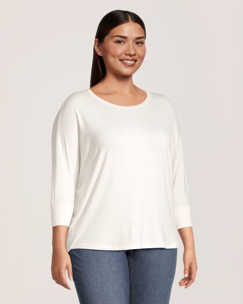 Denver Hayes Women's Relaxed 3/4 Sleeve Batwing Top