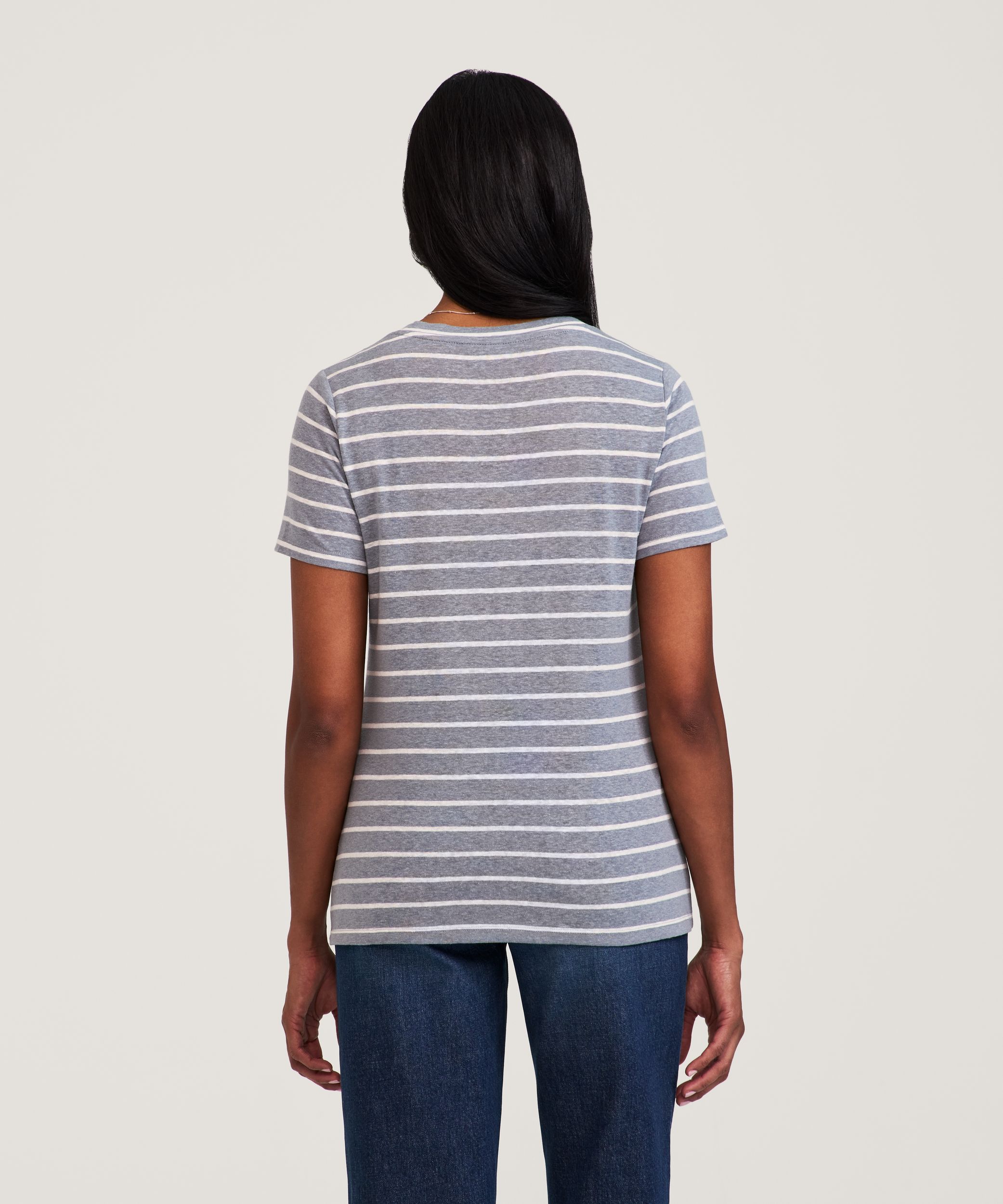 T-shirt en lin à manches courtes avec devant noué pour femmes, Denver Hayes