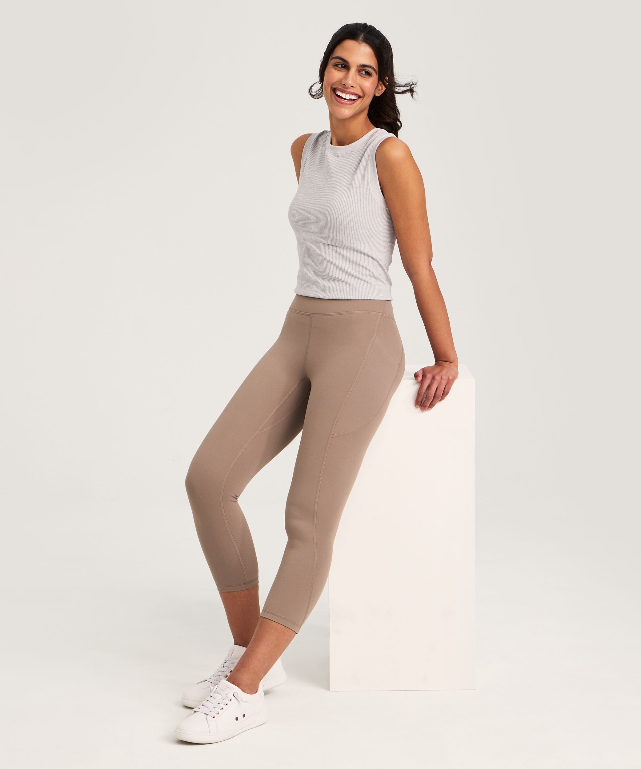 Legging court à taille haute avec poches pour femmes, Live-in Confort, Shambhala