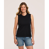 Débardeur semi-ajusté en coton Supima à encolure ras du cou pour femmes, Denver Hayes Front_Flat