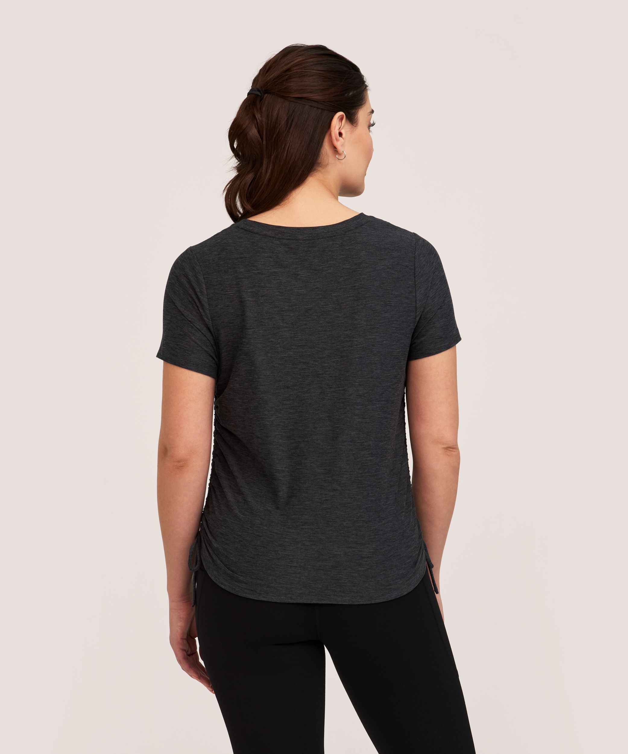 Shambhala Women's Short Sleeve Ruched Side T Shirt