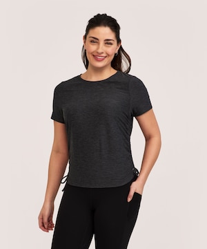 Shambhala Women's Short Sleeve Ruched Side T Shirt