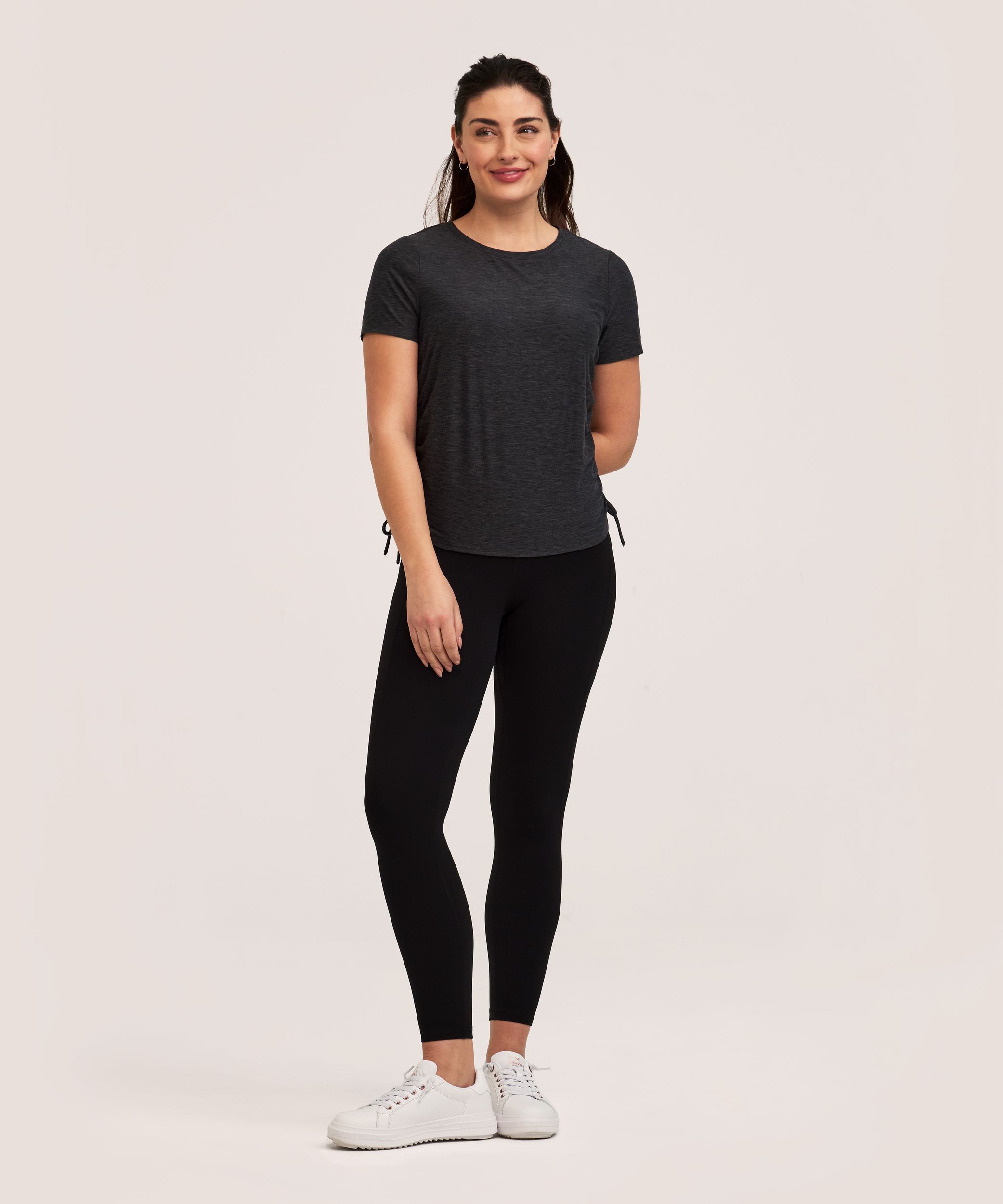 Shambhala Women's Short Sleeve Ruched Side T Shirt