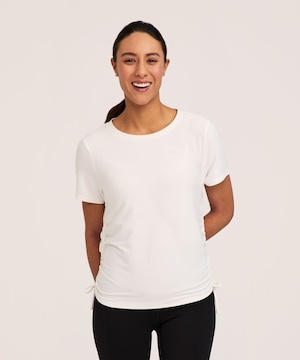 T-shirt à manches courtes à fronces latérales pour femmes, Shambhala