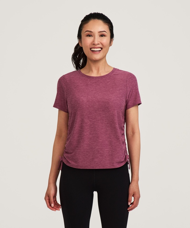 Shambhala Women's Short Sleeve Ruched Side T Shirt