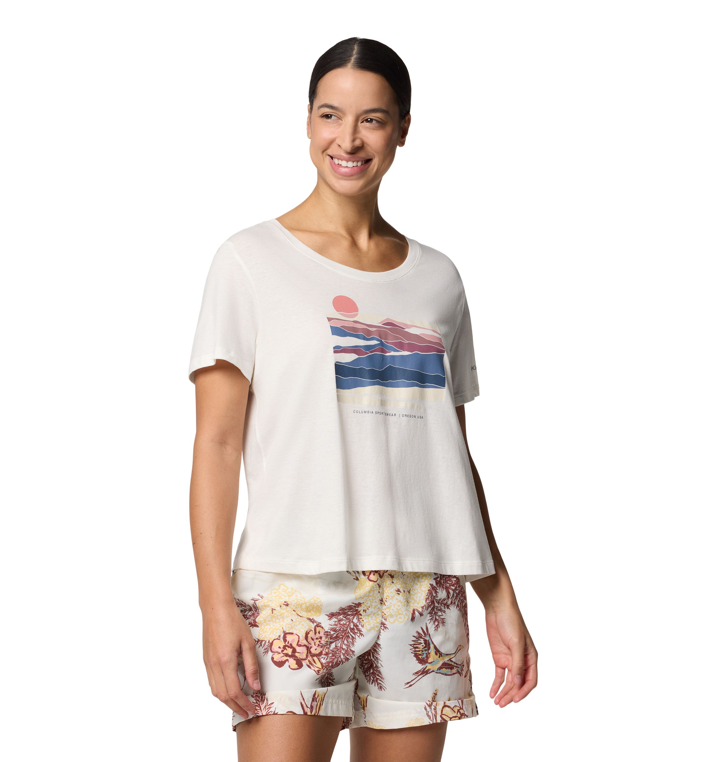 T-shirt à encolure échancrée avec graphique pour femmes, Ruby Springs, Columbia