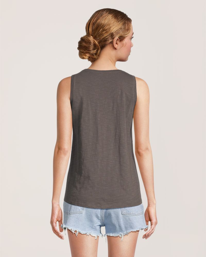 FarWest Women's Crew Neck Cotton Slub Tank Top