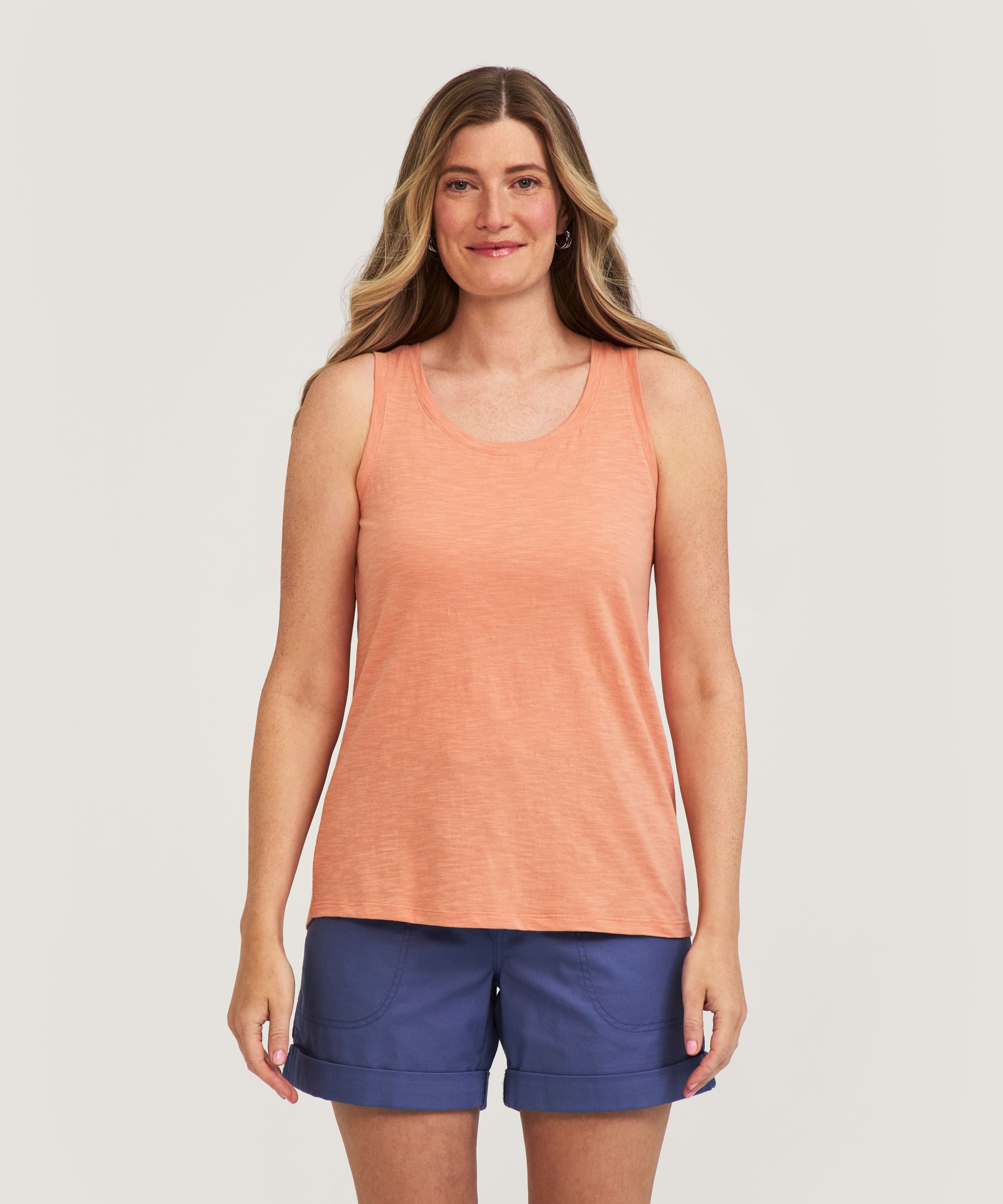 Débardeur en coton flammé à encolure ras du cou pour femmes, FarWest