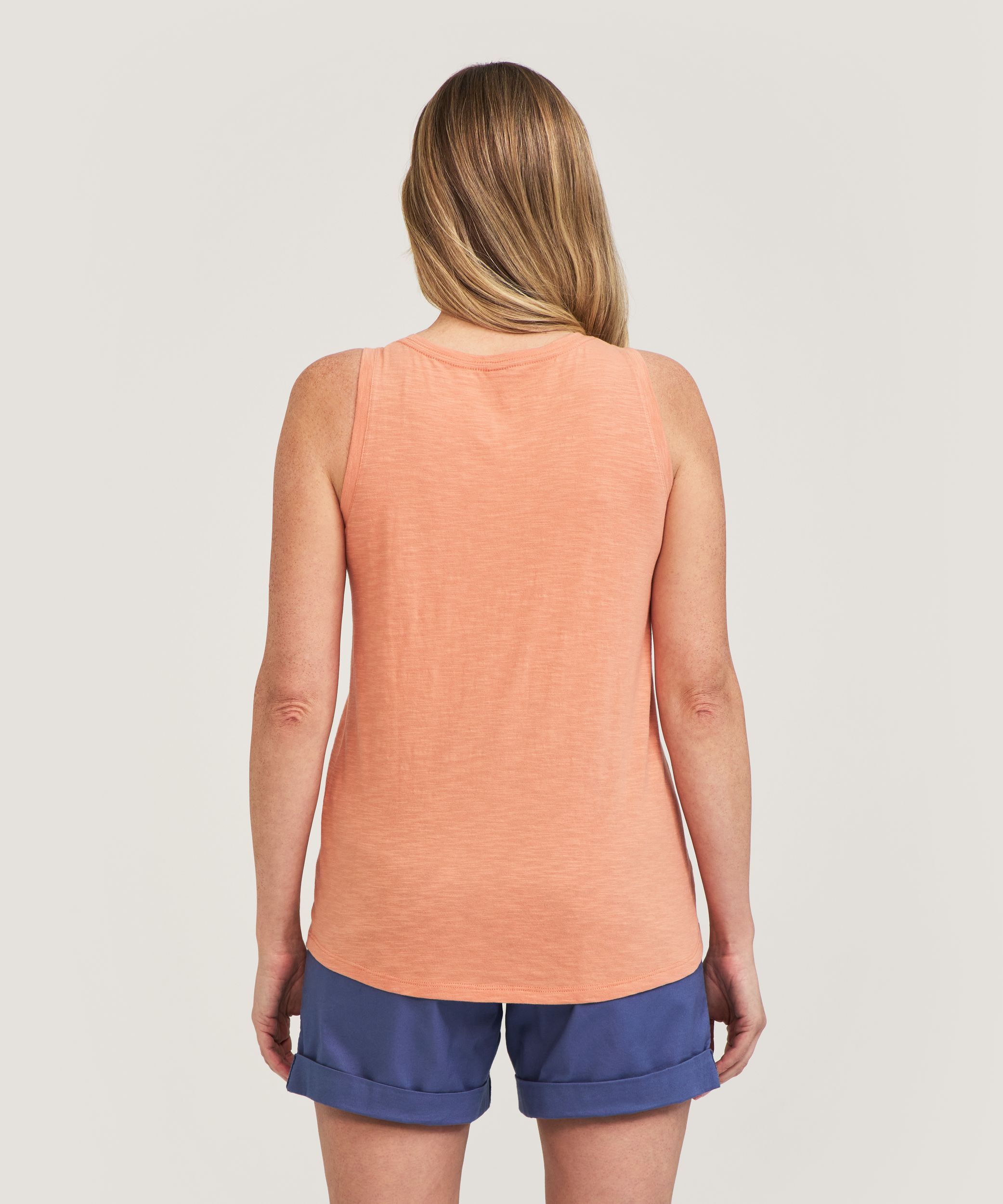Débardeur en coton flammé à encolure ras du cou pour femmes, FarWest