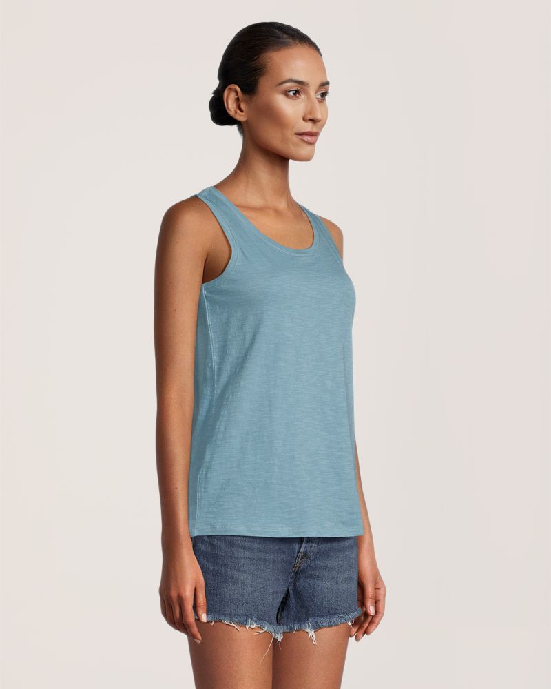 FarWest Women's Crew Neck Cotton Slub Tank Top