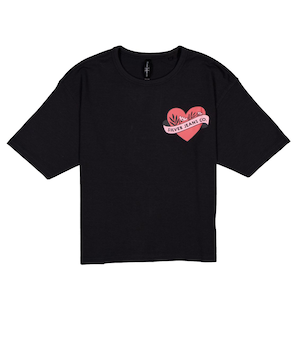 T-shirt à manches courtes avec col ras du cou et épaules tombantes pour femmes, Silver
