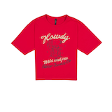 T-shirt à manches courtes avec col ras du cou et épaules tombantes pour femmes, Silver Front_Flat