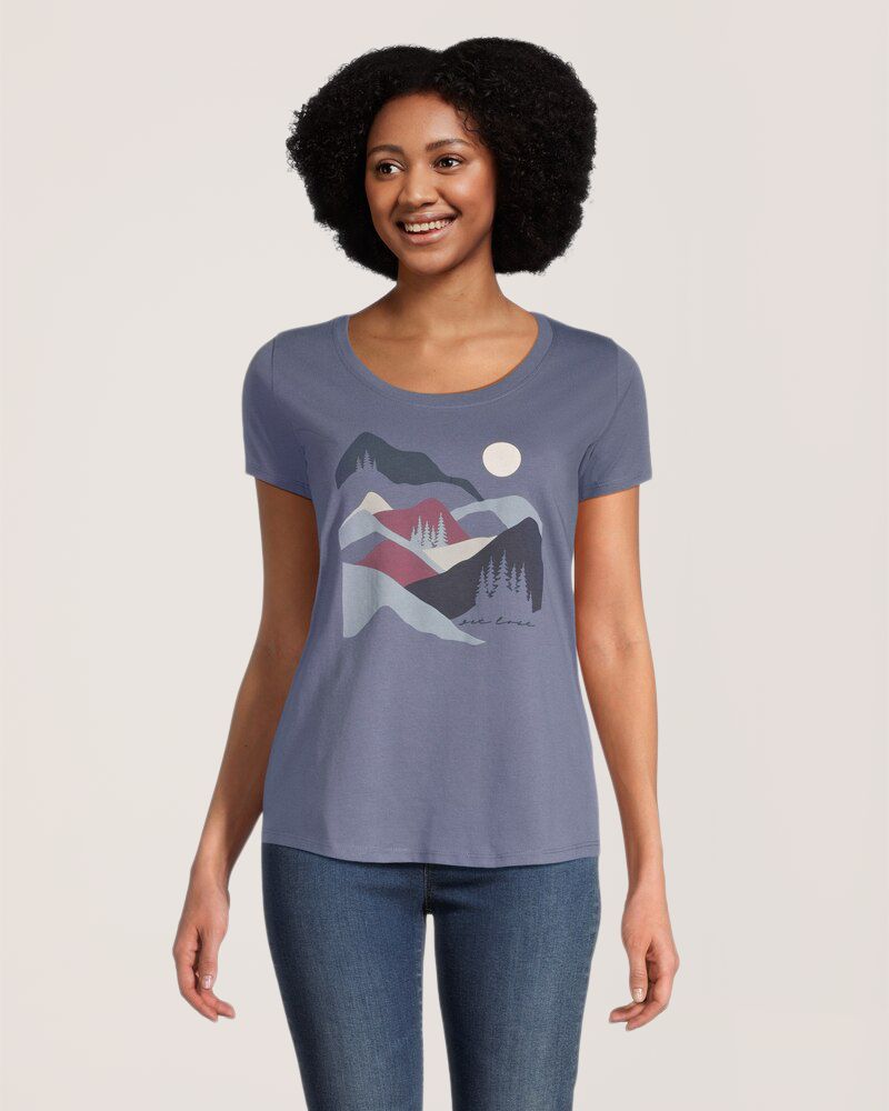 T-shirt graphique à manches courtes pour femmes, WindRiver