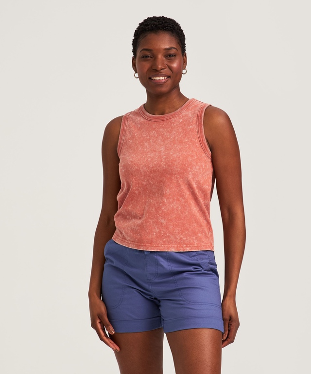 Débardeur à coupe carrée teint en pièce pour femmes, FarWest