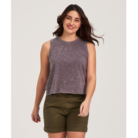 FarWest Women's Garment Wash Boxy Tank Top