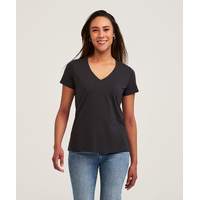 Denver Hayes Women's Short Sleeve Semi Fitted Supima V-Neck Cotton T-Shirt