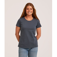 Denver Hayes Women's Short Sleeve Semi Fitted Round Neck Supima Cotton T Shirt