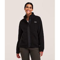Chemise à enfiler en tissu mixte avec col tissé et manches longues pour femmes, Denver Hayes Front_Flat