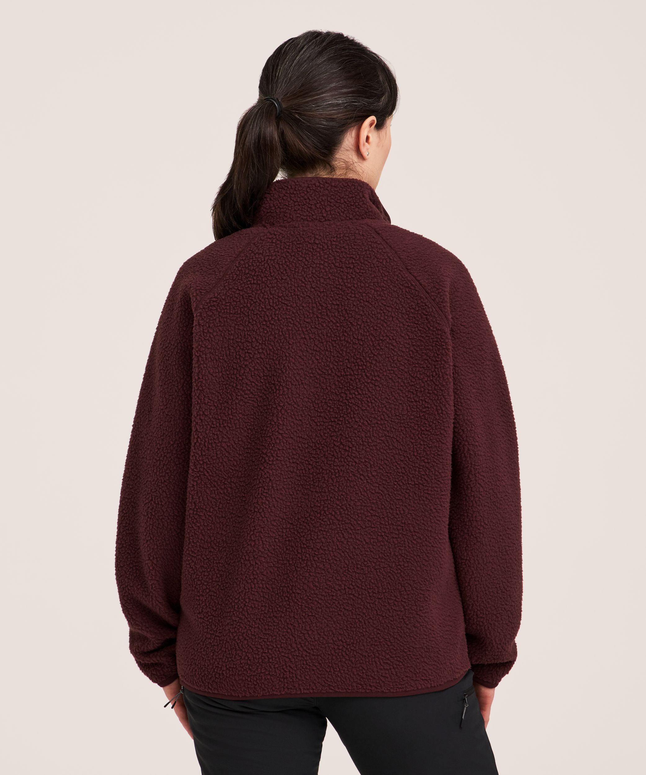 Chemise à enfiler en tissu mixte avec col tissé et manches longues pour femmes, Denver Hayes