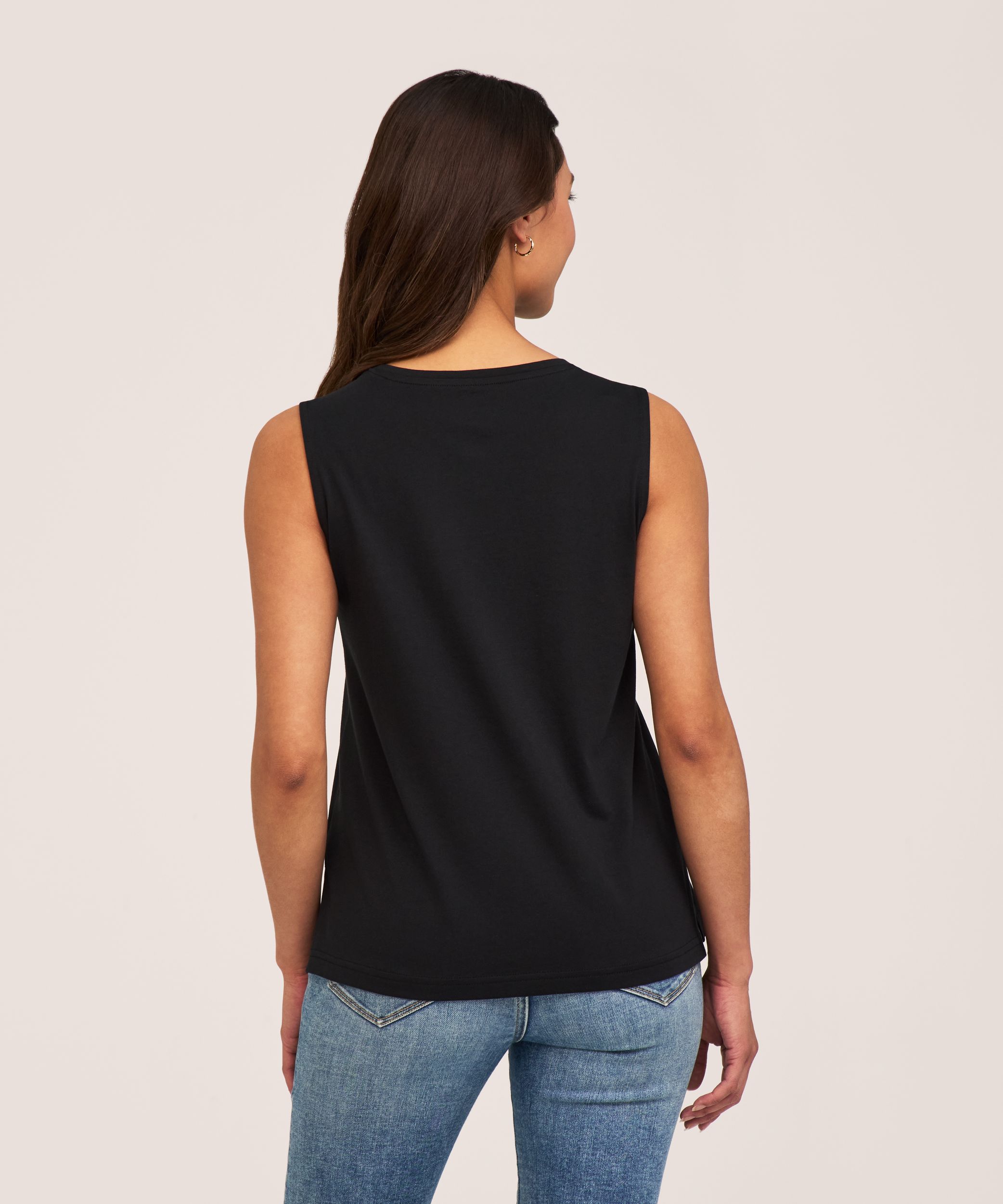 Débardeur en coton Supima semi-ajusté à encolure ras du cou pour femmes, Denver Hayes