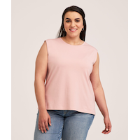 Débardeur en coton Supima semi-ajusté à encolure ras du cou pour femmes, Denver Hayes