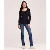 Denver Hayes Women's Long Sleeve Relaxed Scoop Neck T-Shirt Front_Flat