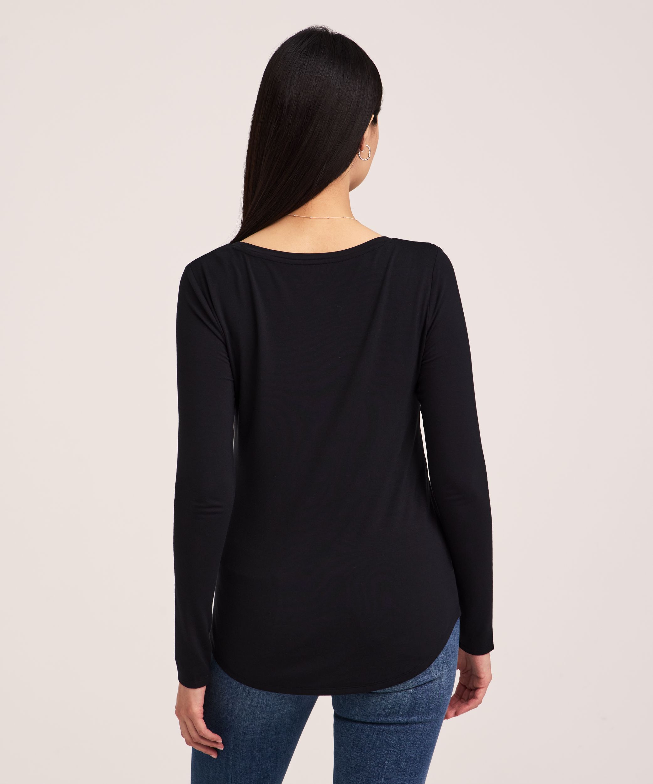 Denver Hayes Women's Long Sleeve Relaxed Scoop Neck T-Shirt