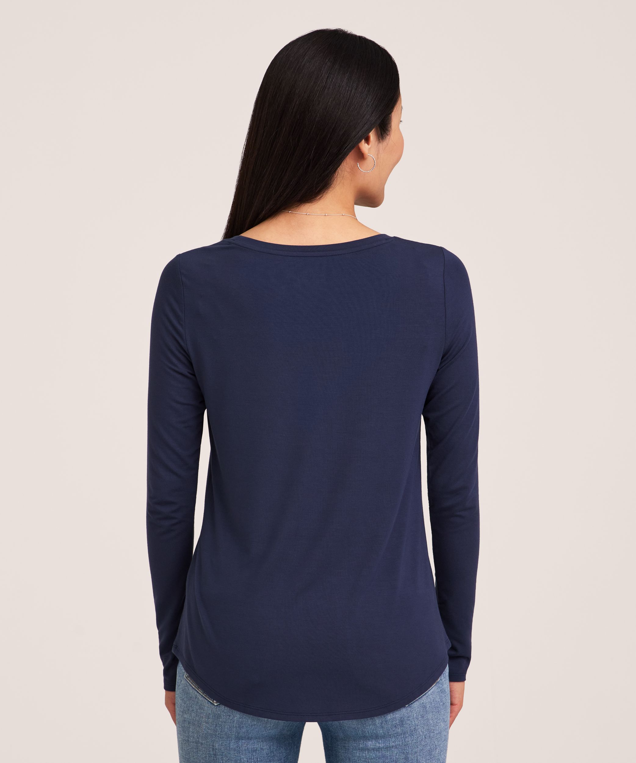 Denver Hayes Women's Long Sleeve Relaxed Scoop Neck T-Shirt