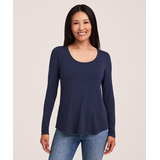 T-shirt décontracté à encolure échancrée et à manches longues pour femmes, Denver Hayes