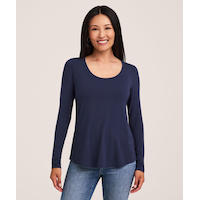 Denver Hayes Women's Long Sleeve Relaxed Scoop Neck T-Shirt