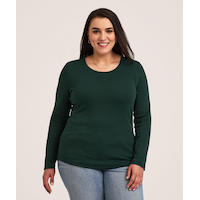 Denver Hayes Women's Long Sleeve Slim Fit Crew Neck T Shirt