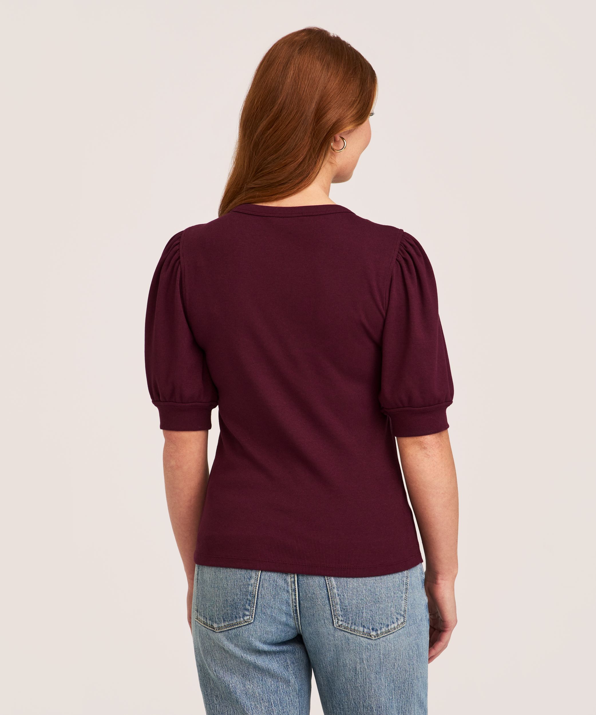 Denver Hayes Women's Elbow Sleeve Crew Neck Rib Shirt