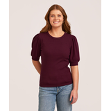 Denver Hayes Women's Elbow Sleeve Crew Neck Rib Shirt Front_Flat