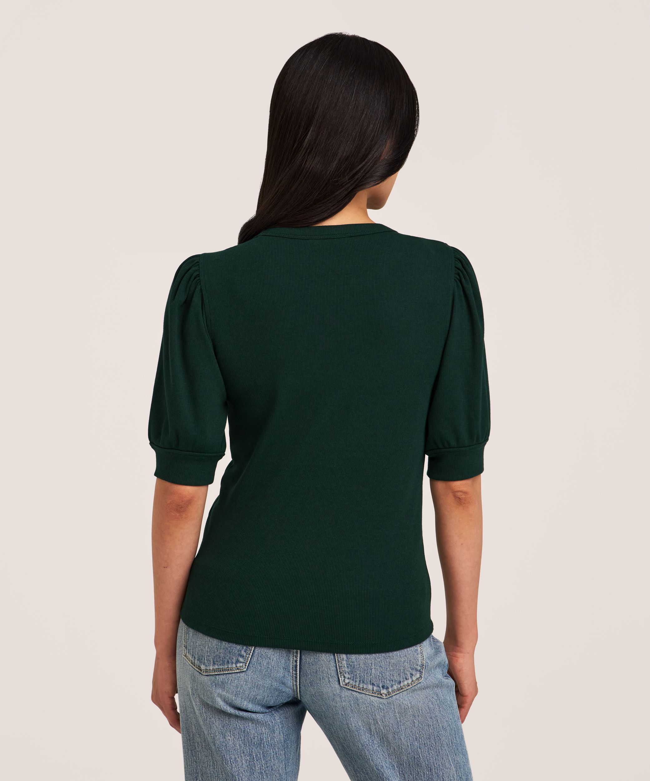 Denver Hayes Women's Elbow Sleeve Crew Neck Rib Shirt