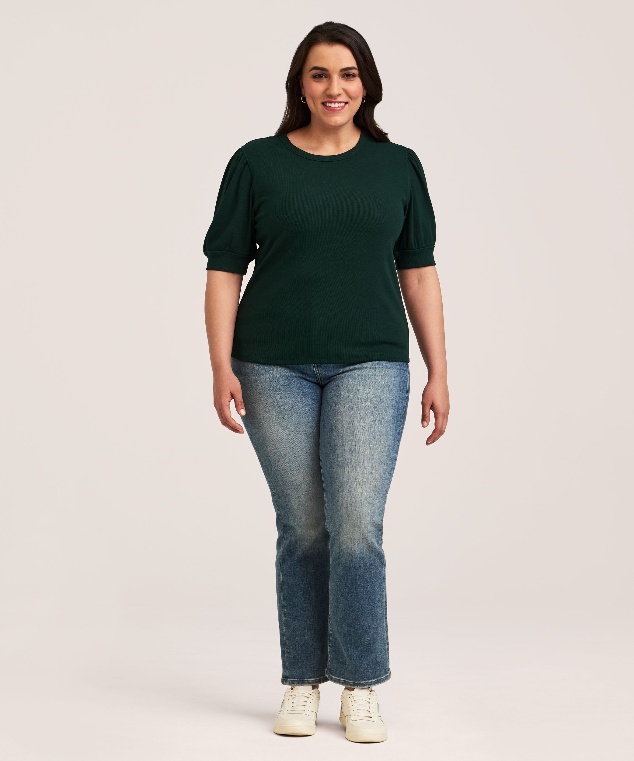 Denver Hayes Women's Elbow Sleeve Crew Neck Rib Shirt