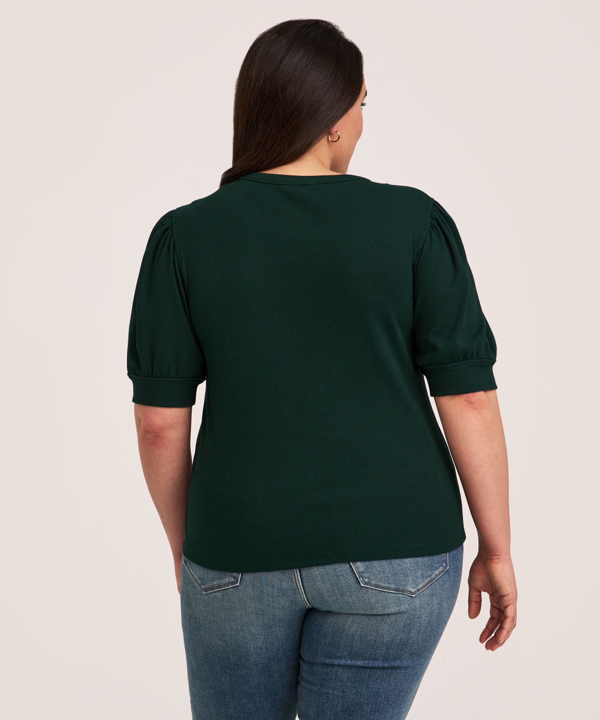 Denver Hayes Women's Elbow Sleeve Crew Neck Rib Shirt