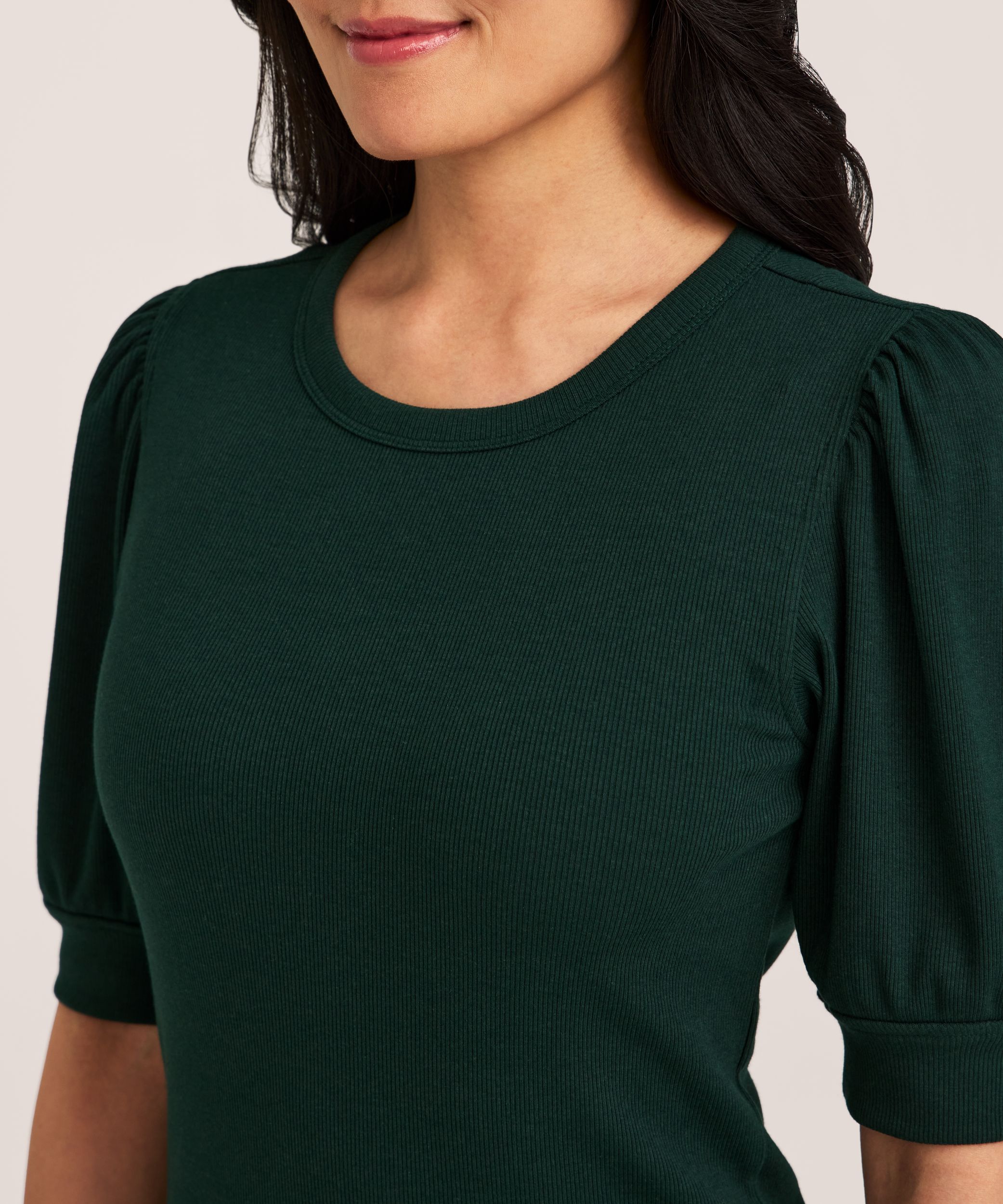 Denver Hayes Women's Elbow Sleeve Crew Neck Rib Shirt