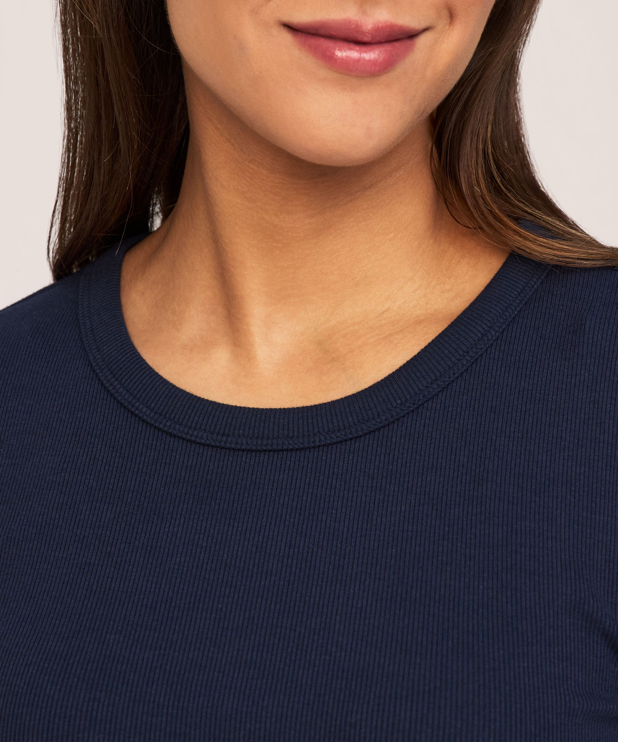 Denver Hayes Women's Elbow Sleeve Crew Neck Rib Shirt