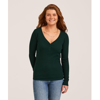 Haut Henley côtelé à manches longues pour femmes, Denver Hayes