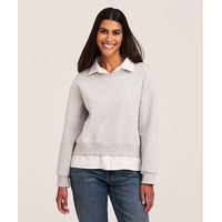 Chemise à manches longues à enfiler en tissus mixtes et à col, Denver Hayes