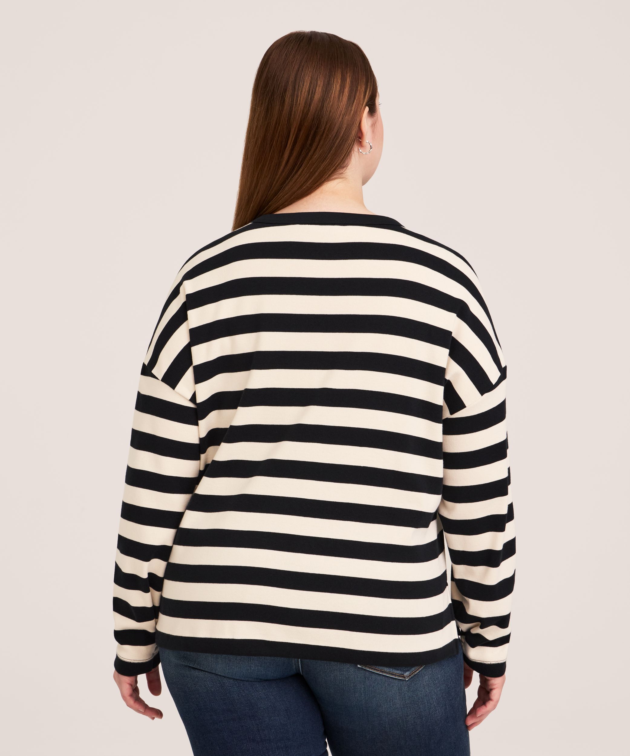 Denver Hayes Women's Long Sleeve Heavy Weight Structured Cotton Top