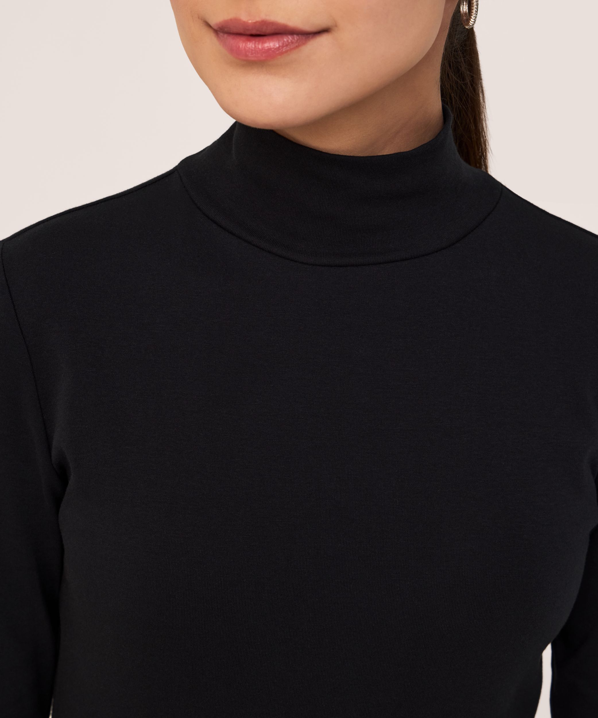 T-shirt ajusté à col cheminée et à manches longues pour femmes, Denver Hayes