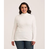Denver Hayes Women's Long Sleeve Fitted Mock Neck Top
