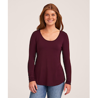 Denver Hayes Women's Long Sleeve Relaxed Scoop Neck T-Shirt Front_Flat