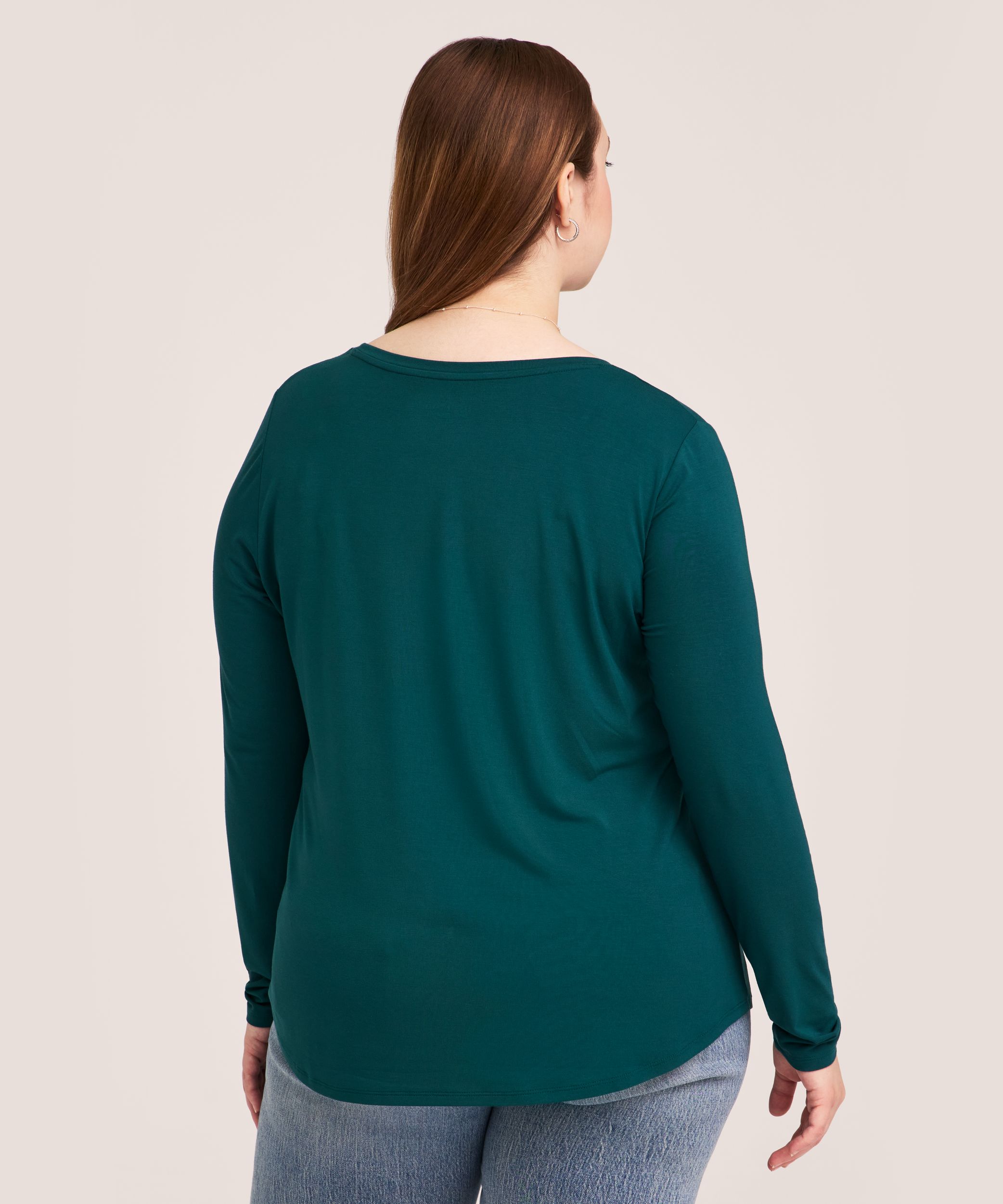 Denver Hayes Women's Long Sleeve Relaxed Scoop Neck T-Shirt