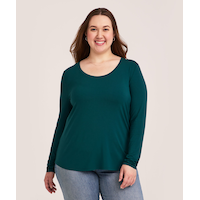 T-shirt décontracté à encolure échancrée et à manches longues pour femmes, Denver Hayes