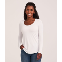 Denver Hayes Women's Long Sleeve Relaxed Scoop Neck T-Shirt